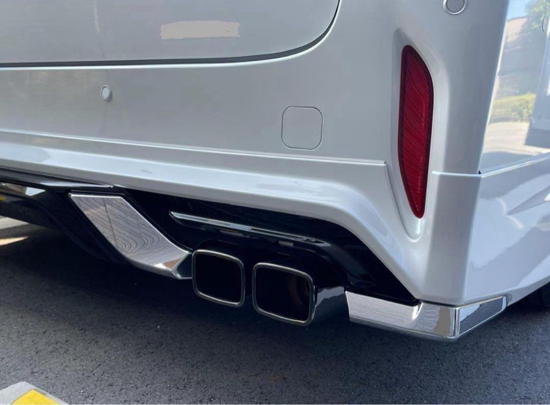 アルファード40に合う マフラーカッター ダブルスクエア ブラック アルファード40に合う マフラーカッター ダブルスクエア ブラック