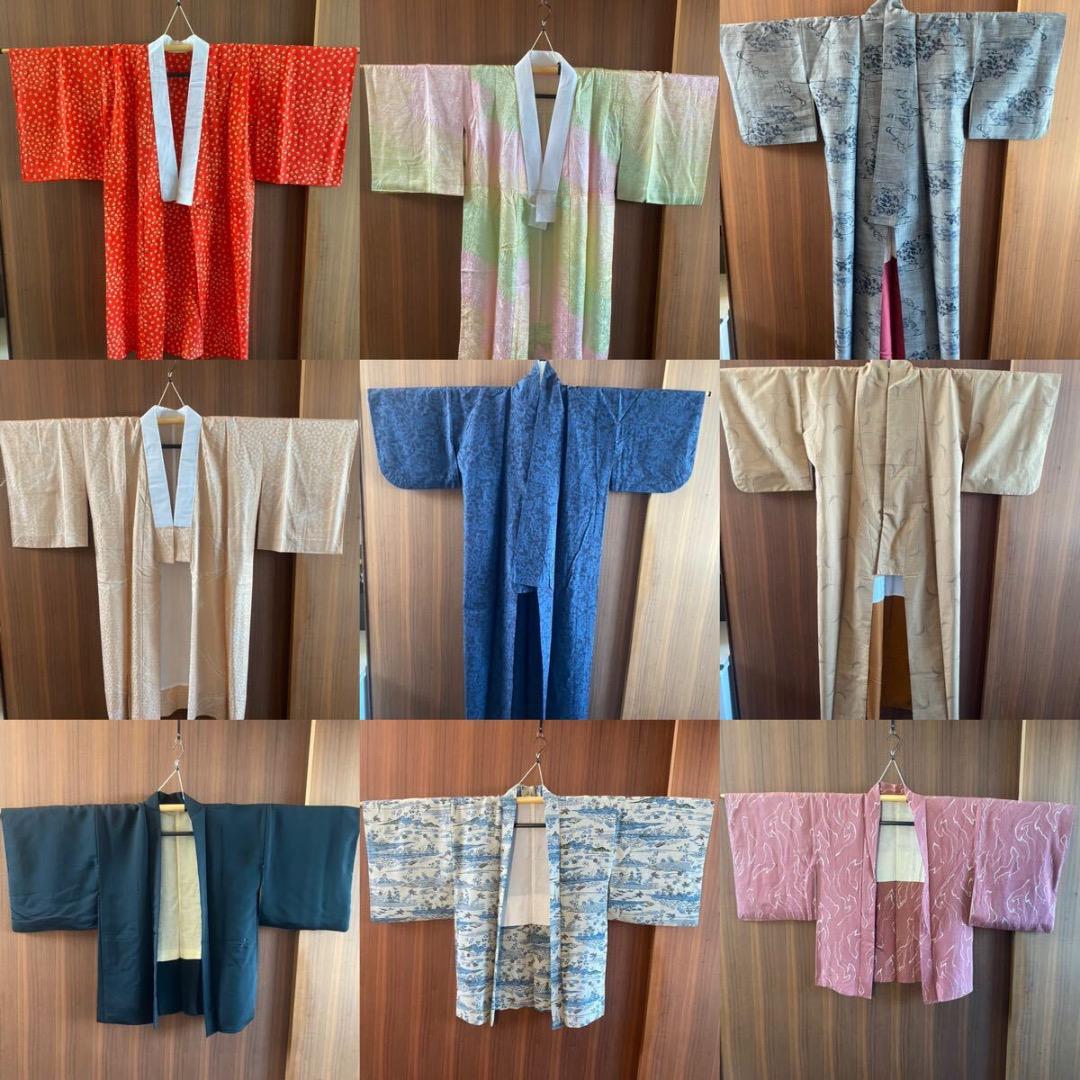 まとめて 着物 美品多数リメイク絹 化繊 縮緬 刺繍 大量 まとめて10点
