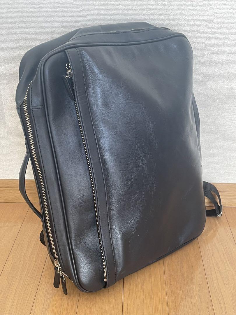 レザーファクトリー　本革　メンズ　リュック　ビジネスバッグ　通勤バッグ　ネイビー