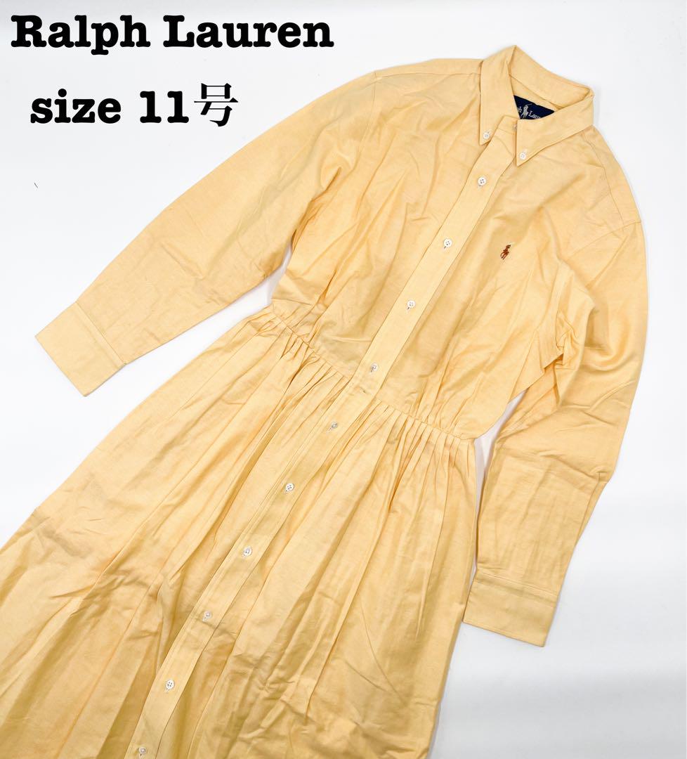 【美品】Ralph Lauren ラルフローレン 11号 シャツワンピース I2