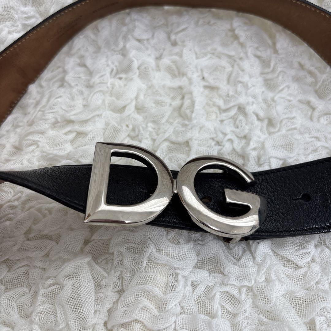 DOLCE&GABBANA メンズ レザー ベルト 黒 34インチ ITALY