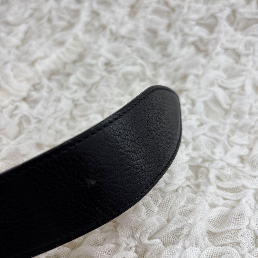 DOLCE&GABBANA メンズ レザー ベルト 黒 34インチ ITALY