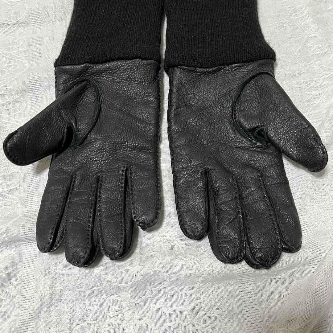 希少　ワイズフォーメン　y's for men レザー　ニット　手袋　黒