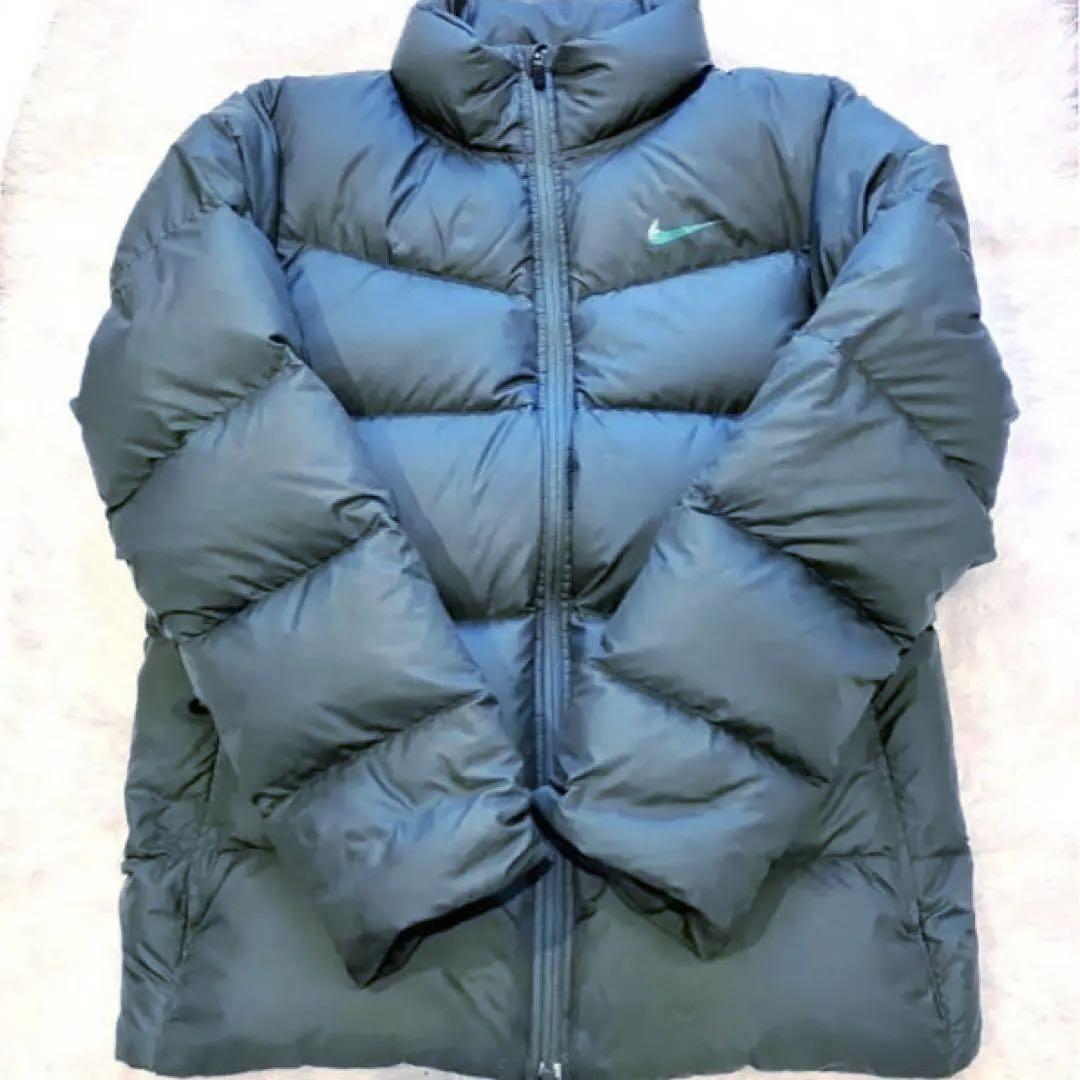 人気❗️NIKE 肉厚ダウンジャケット　カーキモスグリーン　M  スウィツシュロゴ