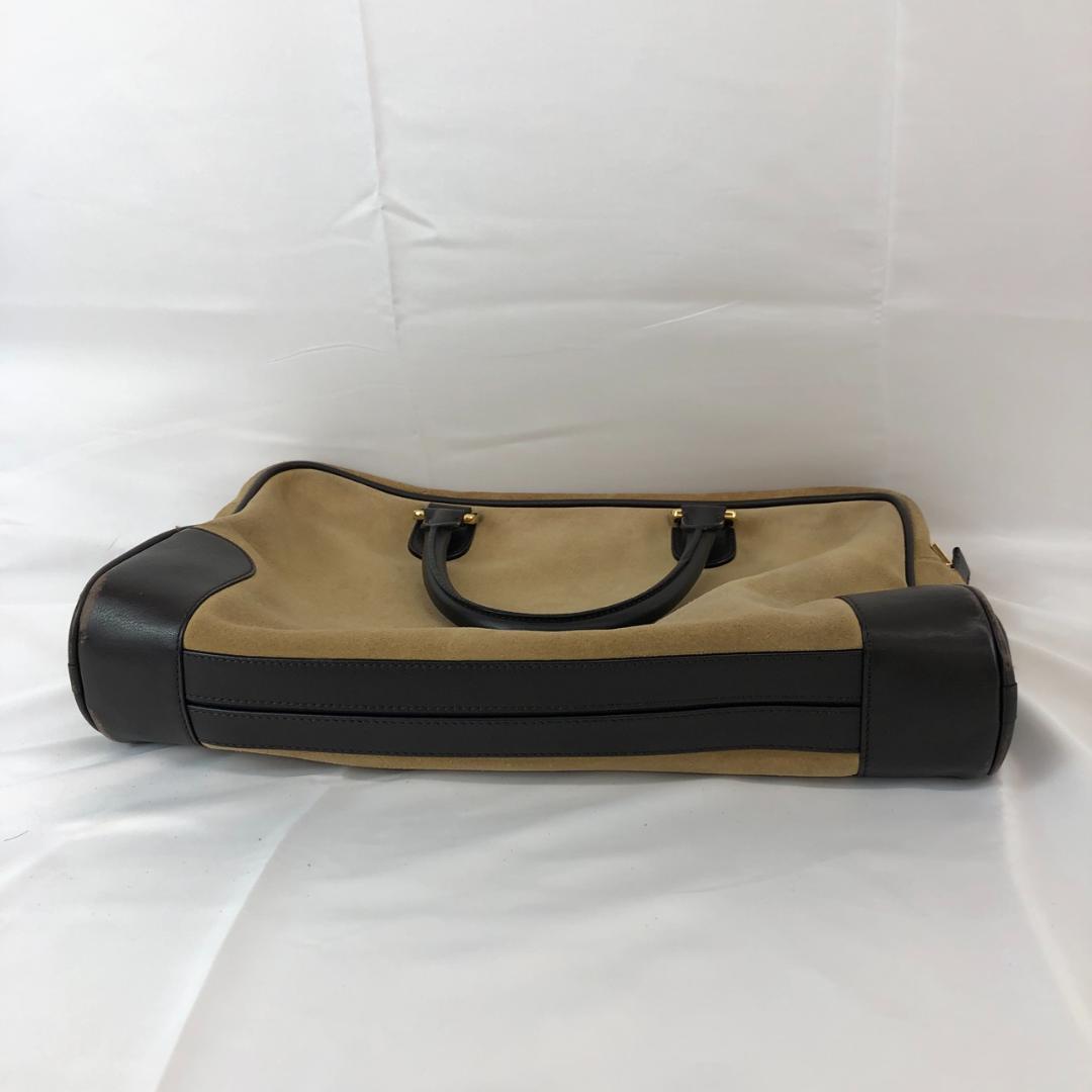 ロエベ LOEWE ベージュ スエード ビジネス バッグ