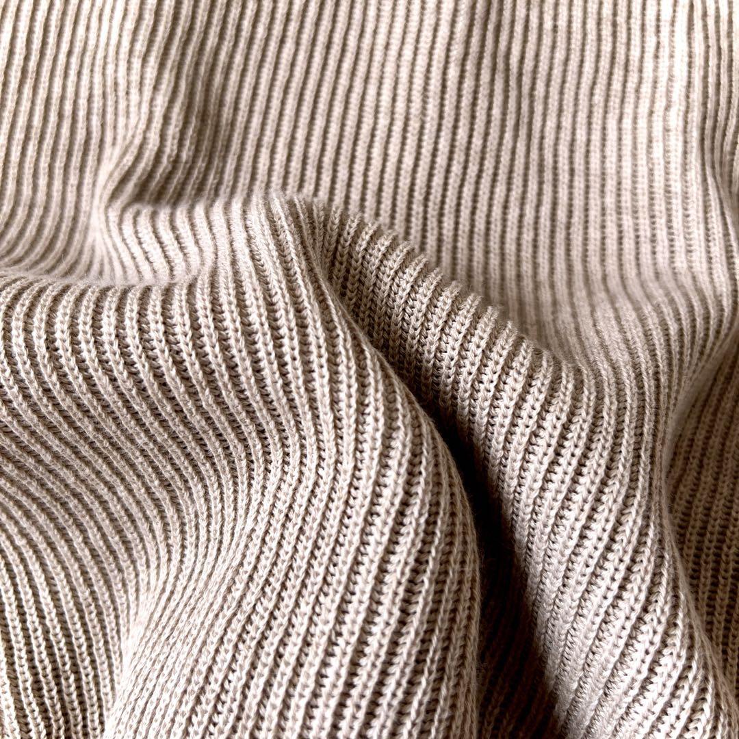 オーラリー FLAT YARN RIB KNIT コットン リブ編み ニット
