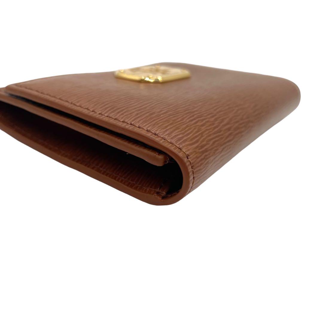 極美品　ラルフローレン　折財布　ブラウン　ゴールドロゴ金具　w4　茶　コンパクト
