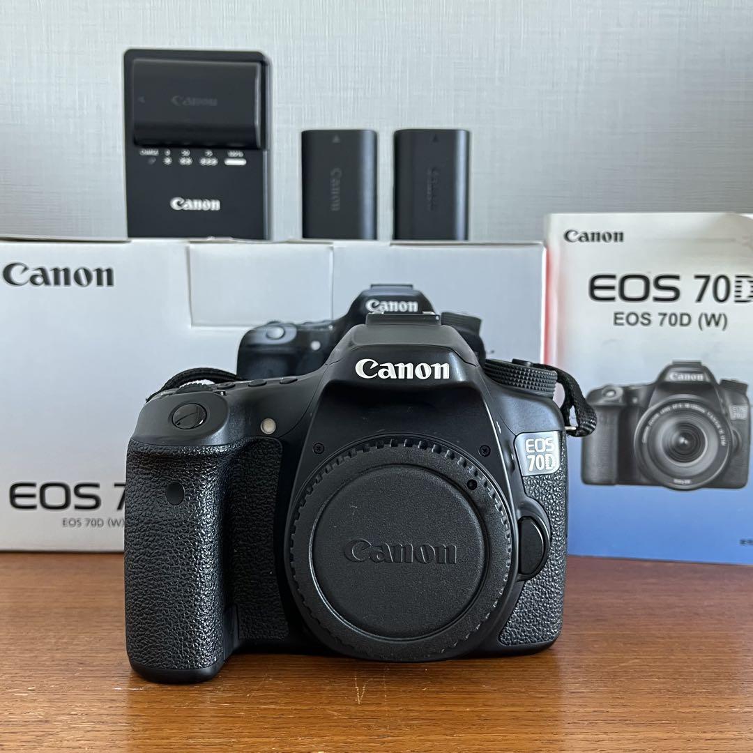 美品】Canon70d ボディ バッテリー3個付き eos70d 美品】Canon70d ボディ バッテリー3個付き eos70d