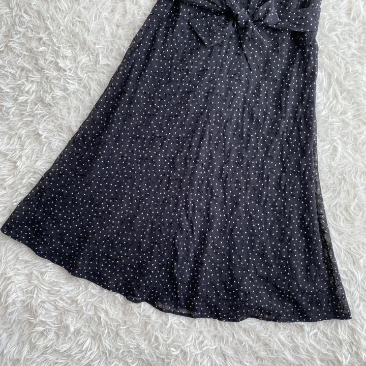 限定SALE定番人気 美品♡23区 ひざ丈ワンピース ドット 花柄刺繍 リボン 白黒 大きいサイズ 春 3dDb2-m27255579132 超激安安い
