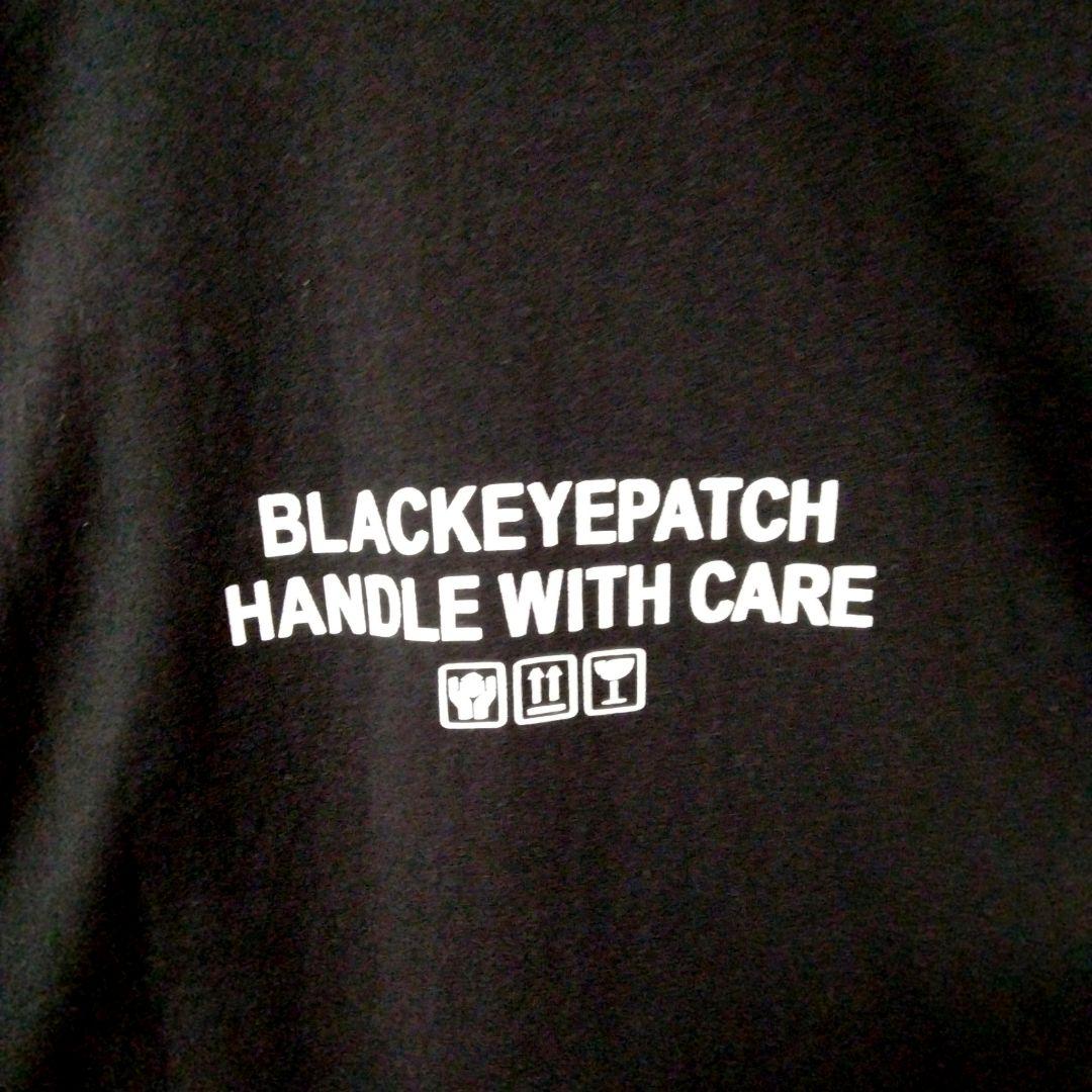 88【美品/XL】ブラックアイパッチ◆取扱注意 ラインストーンロゴTシャツ 希少