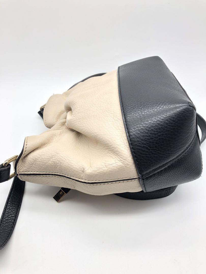 kate spade バケットバッグ ベージュと黒 リボン レディース