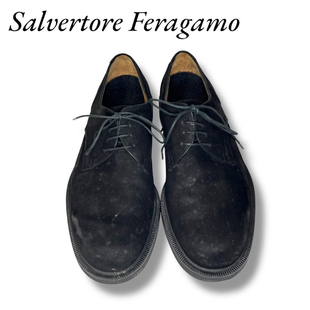 Salvatore Ferragamo ブラック レースアップシューズ サルヴァトーレフェラガモ レースアップシューズ レザー