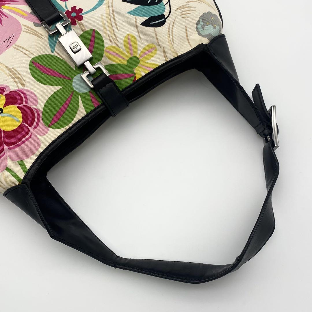 GUCCI ワンショルダー ジャッキー フローラ ナイロン×レザー