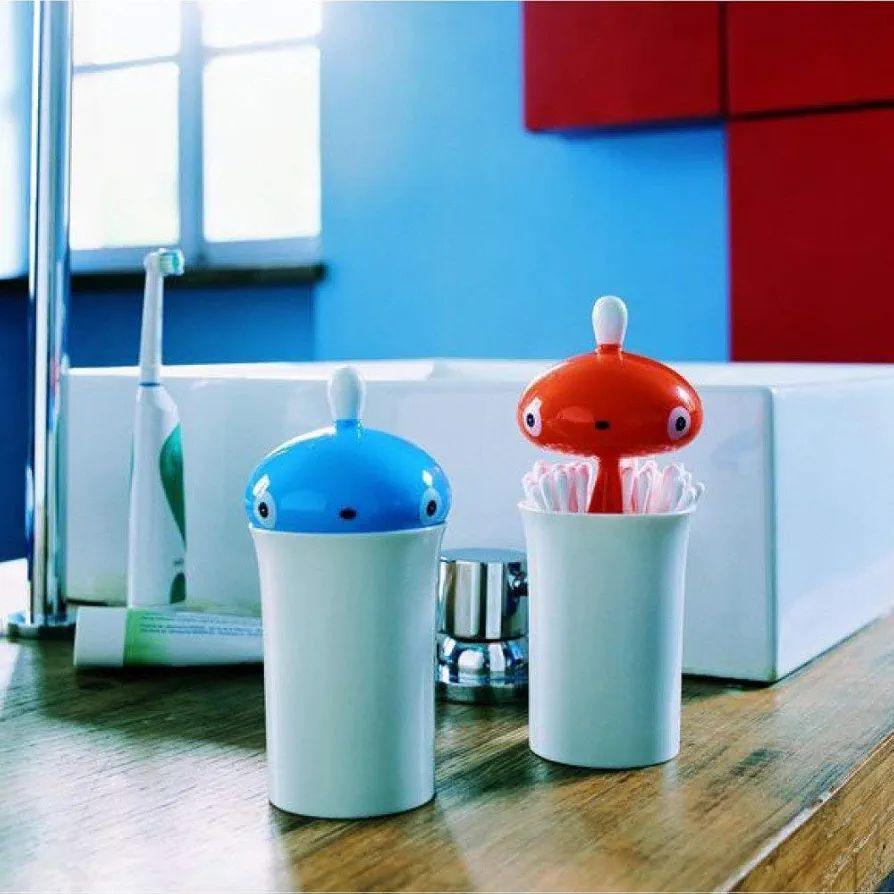 未使用】ALESSI(アレッシィ) ピゼッリーノ綿棒入れ《Blue