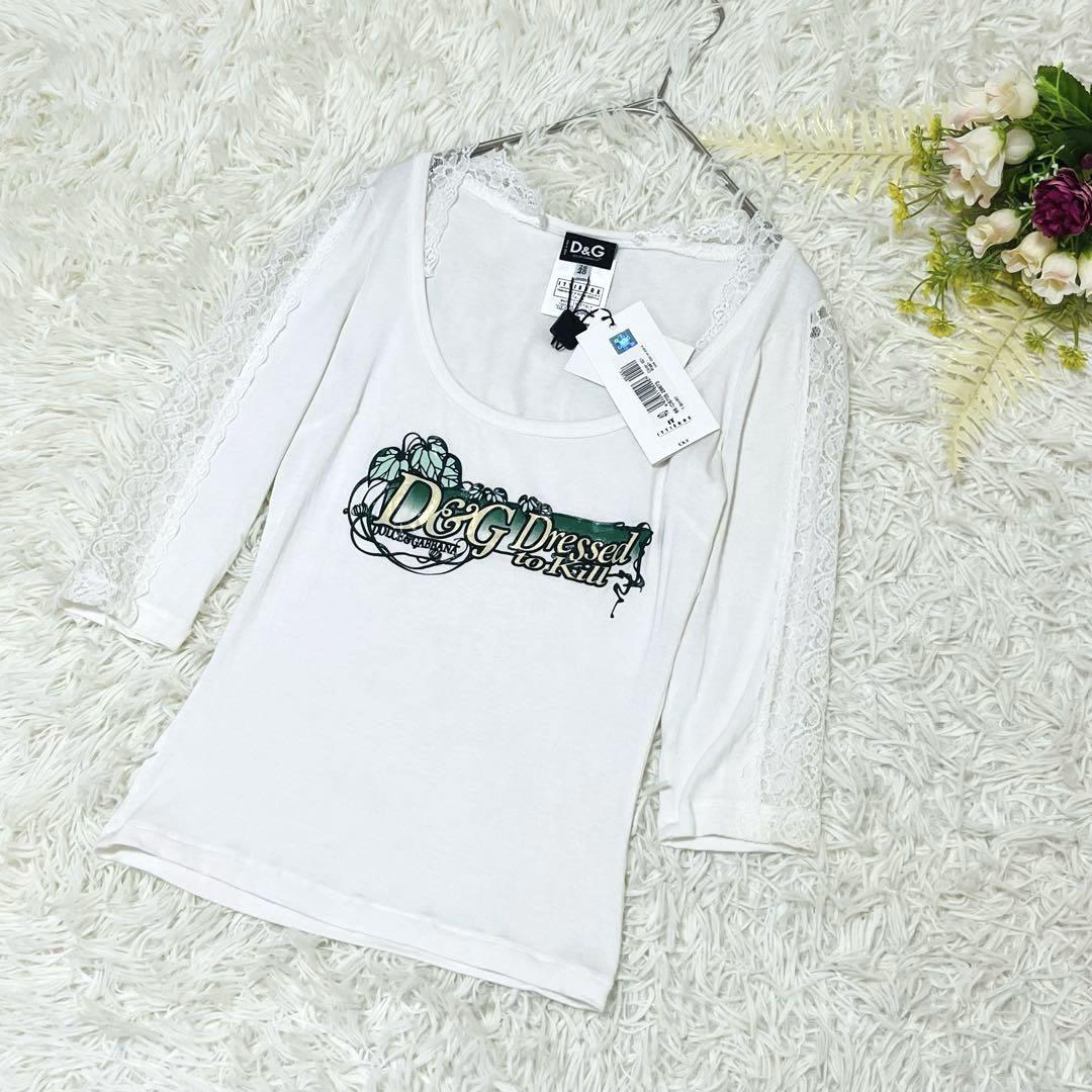〝ドルチェアンドガッバーナ〟D&G タグ付きy2kレースプリント七分袖カットソー