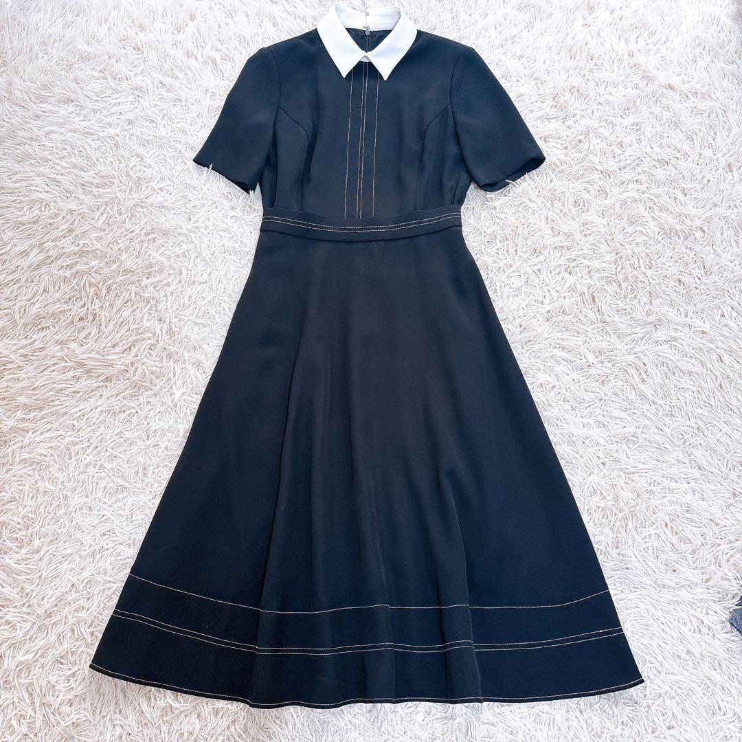 ダブルスタンダードクロージング　ソブ　サテン　ワンピース　ロング　バイカラー