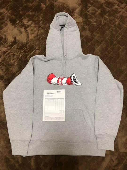 supreme cat in the hat hooded グレー M