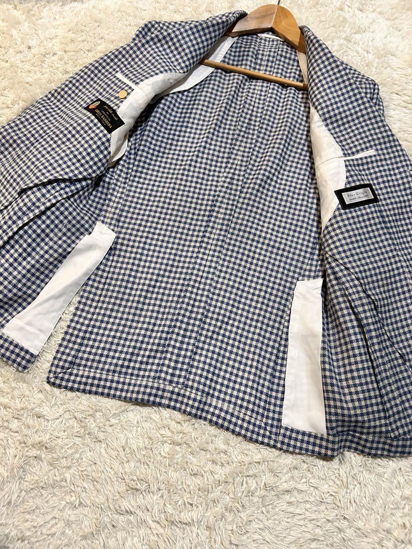 未使用に近い　Blue Grigio リングジャケット　カルロバルベラ　リネン