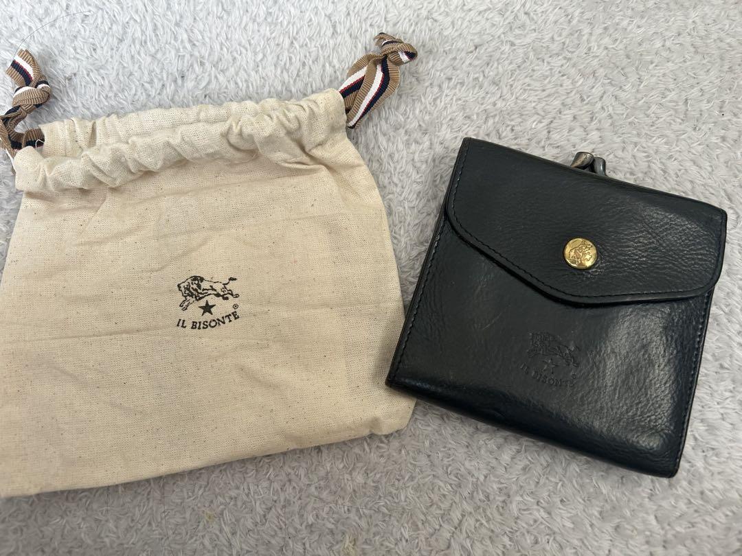IL BISONTE 二つ折り財布 黒 レザー