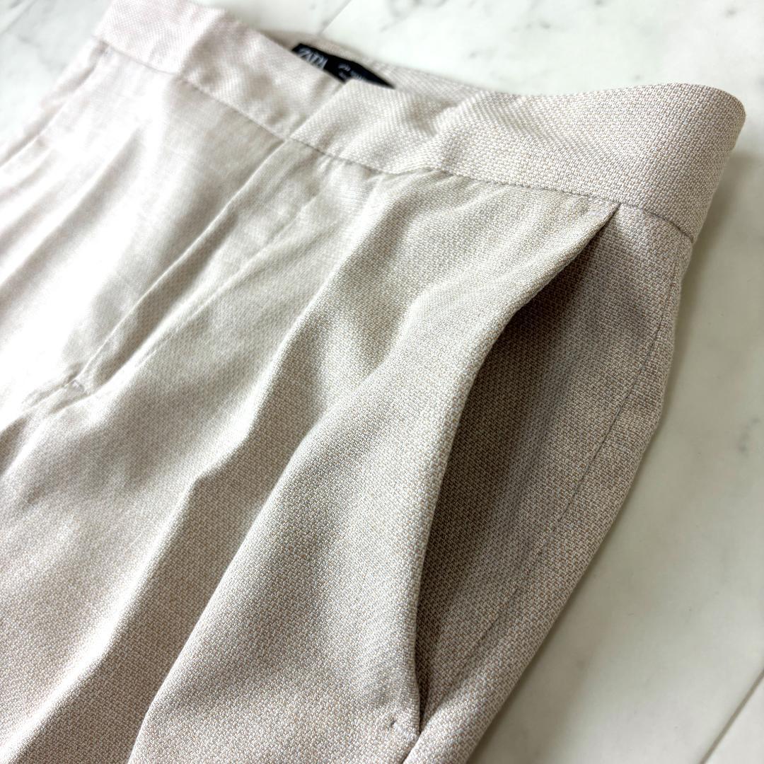 美品✨ ZARA ノーカラー パンツスーツ S 洗える テーパード