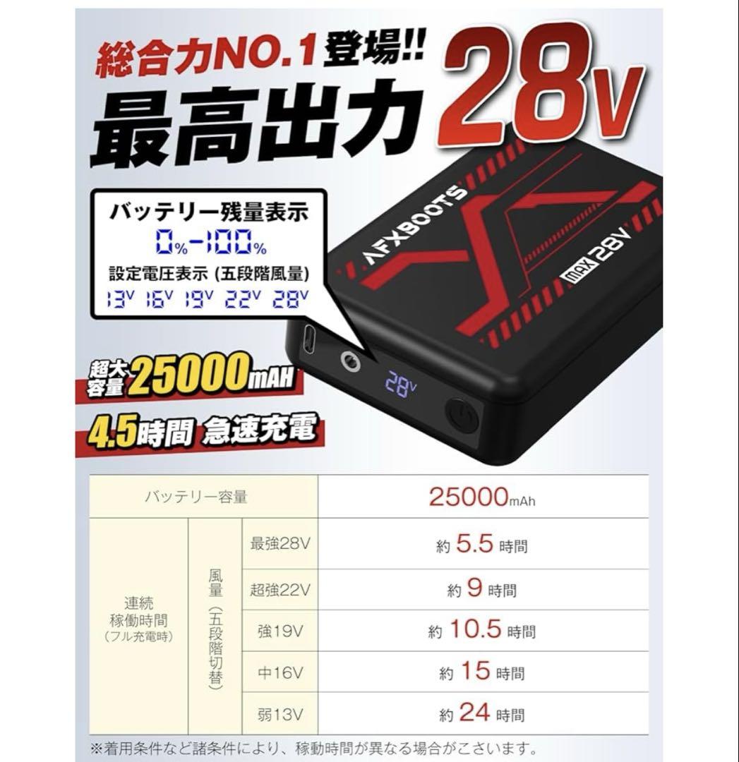 LABWIND AFXBOOTS ファンバッテリーセット 28V 空調服 - メルカリ