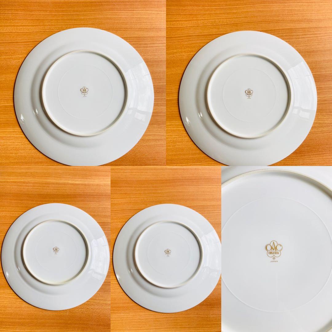 大倉陶園　片葉金蝕　大皿　5枚セット　OKURA　ディナー　オードブル