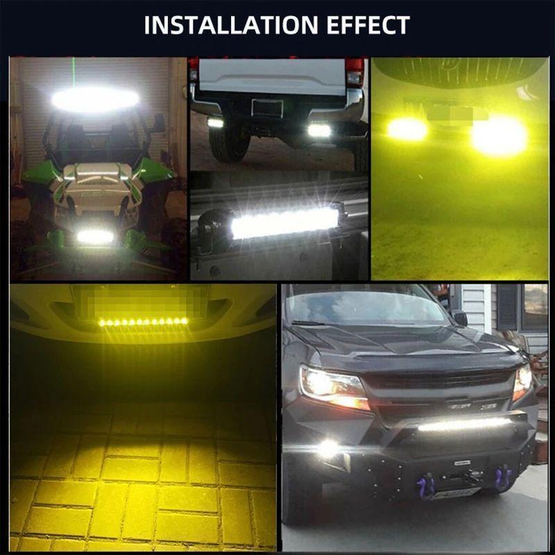 【６セット】新品 LEDライトバー 2個 6灯 イエロー ワークライト 作業灯 A新品 LEDライトバー 2個 6灯 イエロー ワークライト 作業灯 7