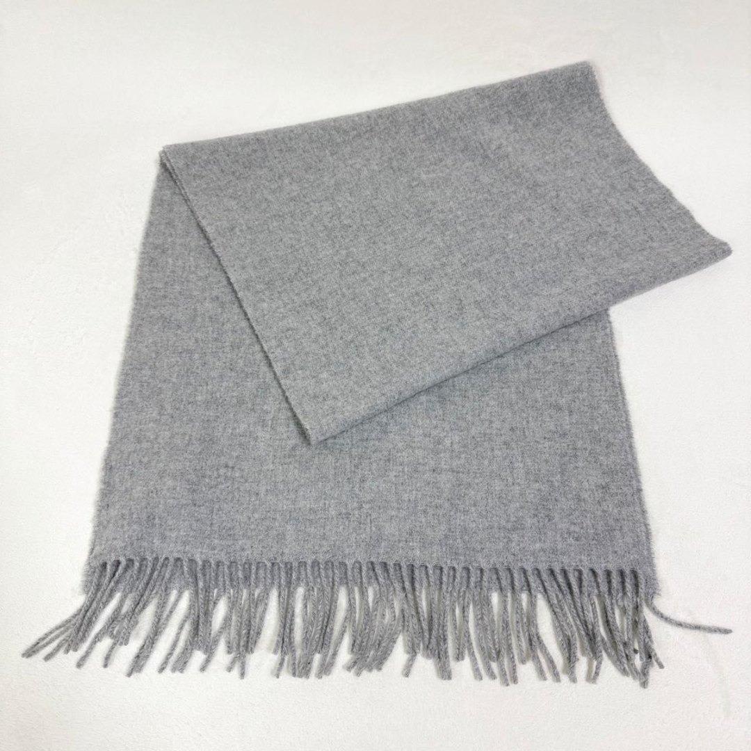 安心の全品国内発送！ モンクレール マフラー ウール グレー ロゴパッチストールMONCLER 全品送料無料!