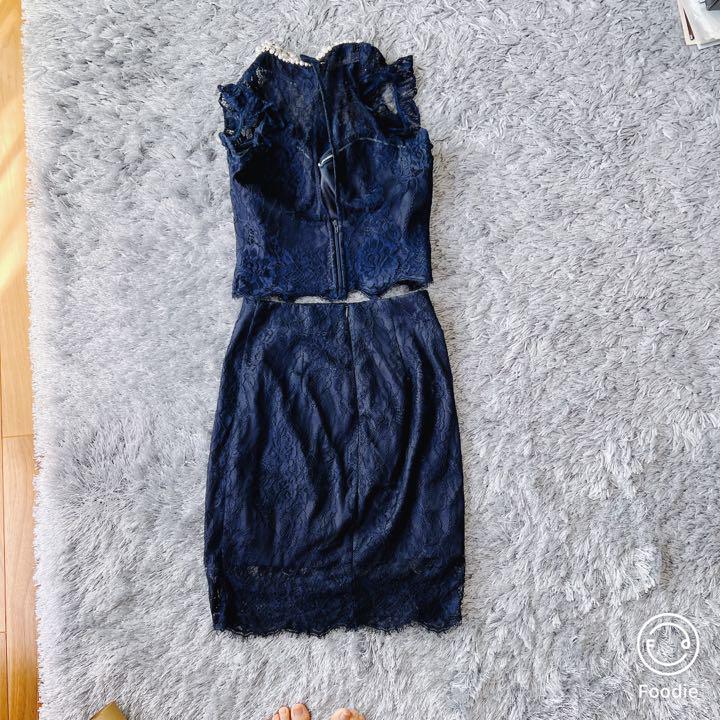 ROBE de FLEURS ネイビーキャバドレス ROBE de FLEURS キャバ ドレス ネイビー
