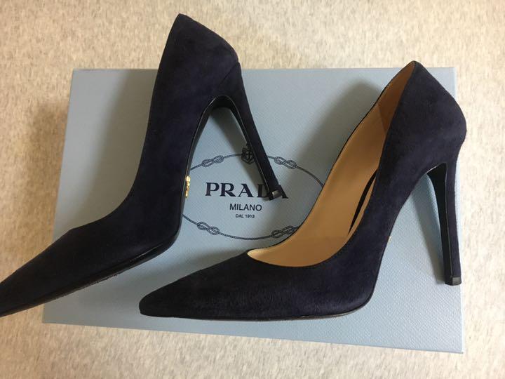 【PRADA】lady's スエード パンプス ヒール black PRADA - プラダ PRADA パンプス チャンキーヒール スエード 22.5