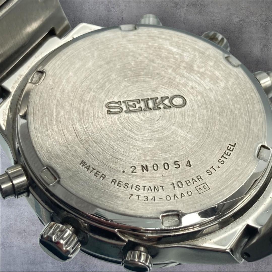 SEIKO 7T34-0AA0 パイロットウォッチ クロノグラフ デイト