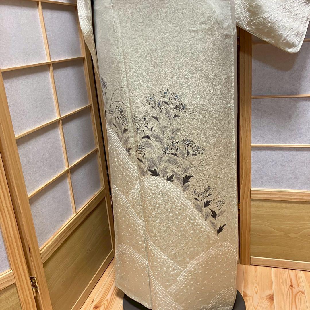 ［4406］訪問着 美品 未使用 手描き 絞り 一つ紋 中陰蔦 正絹 着物 袷 4406］訪問着 美品 未使用 手描き 絞り 一つ紋 中陰蔦 正絹 着物