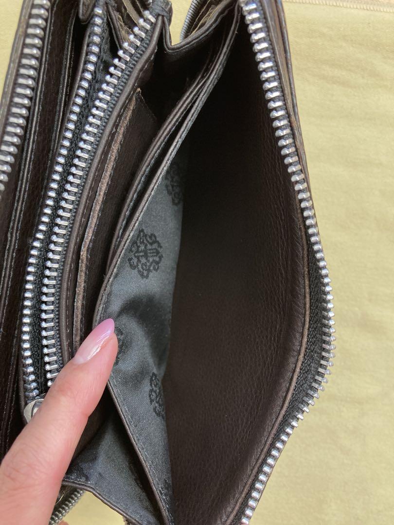 クロムハーツ ラウンドファスナー クロコダイル レザー 長財布 ウォレット茶 黒