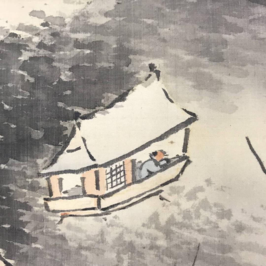 【真作】井本竹雨/青山幽居図/山水人物図/掛軸☆宝船☆AB-619