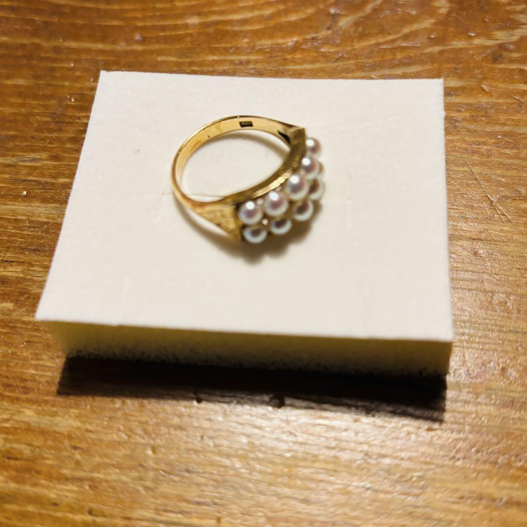 K1?金アンティークゴールド パールリング