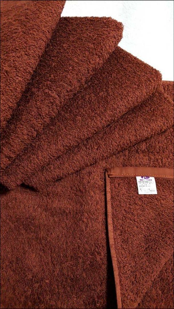 泉州タオル 高級綿糸コーヒーブラウンフェイスタオルセット5枚 タオル新品 まとめ