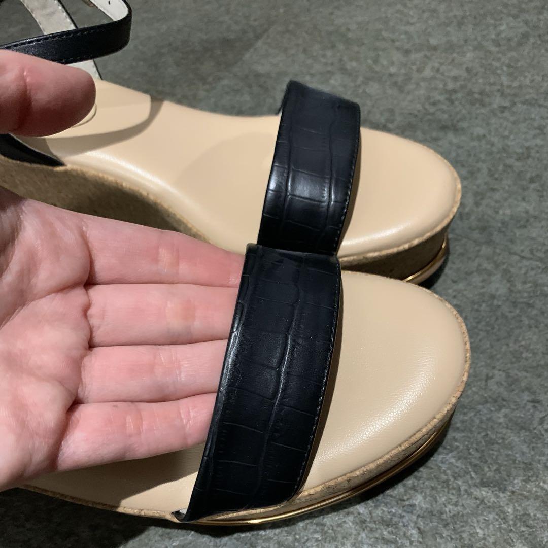 美品】RANDA ウェッジソールサンダル 黒 M - メルカリ