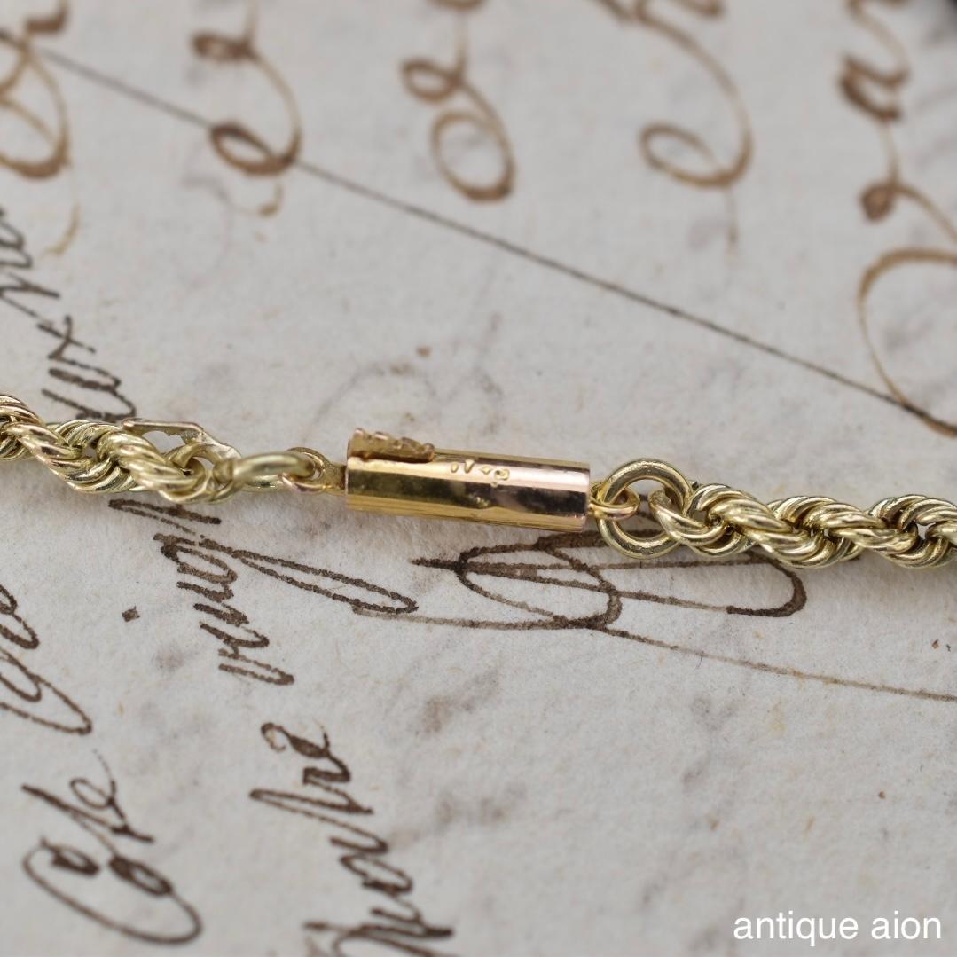 英国アンティーク 1900年前後 15ctゴールド ロープチェーン 36cm 英国アンティーク 1900年前後 15ctゴールド ロープチェーン 36cm
