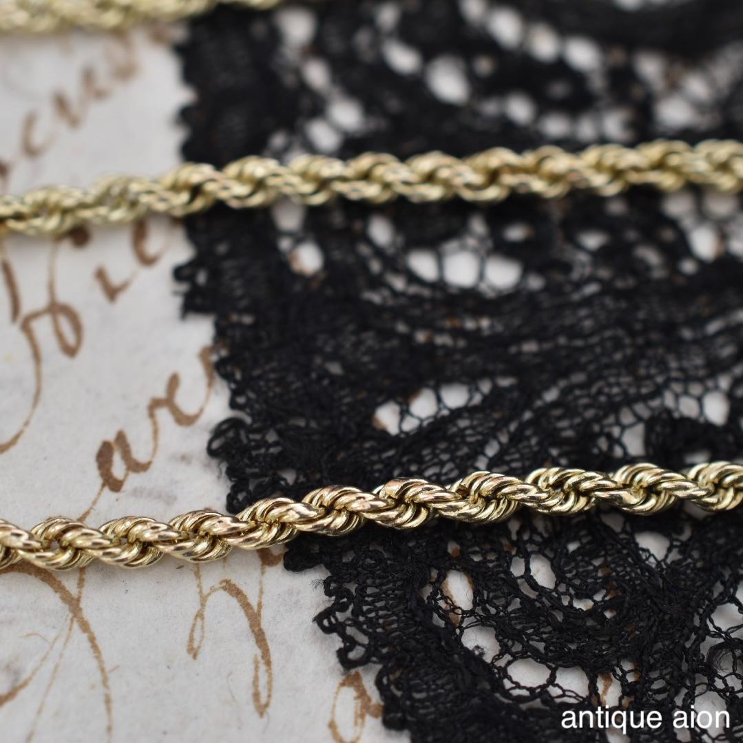 英国アンティーク 1900年前後 15ctゴールド ロープチェーン 36cm 英国アンティーク 1900年前後 15ctゴールド ロープチェーン 36cm
