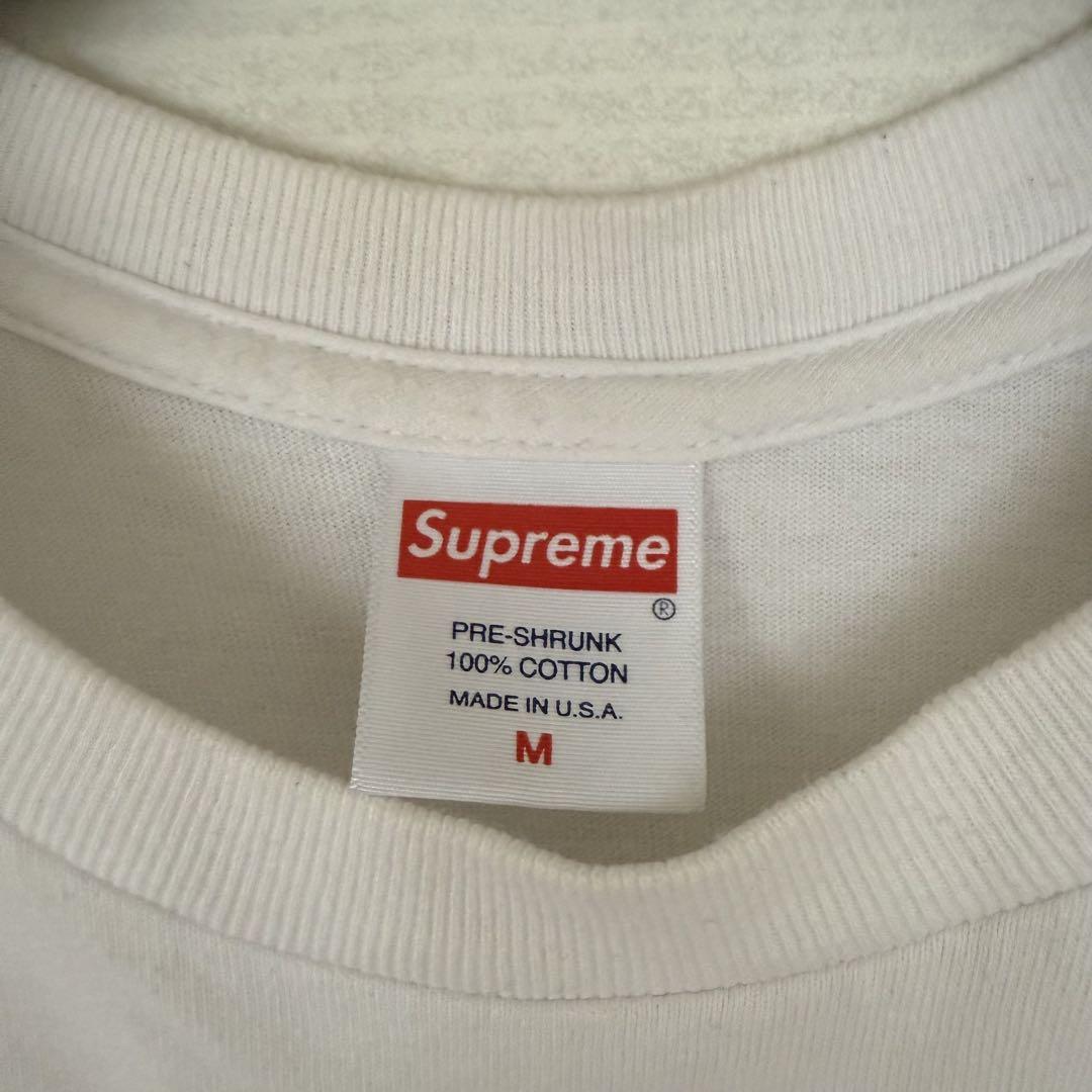 Supreme ホワイト 長袖Tシャツ Mサイズ