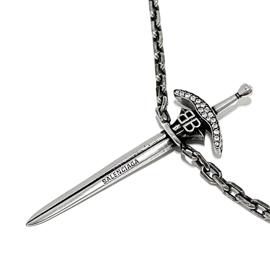 Goth Sword Necklace in Antique Silver | Balenciaga NL