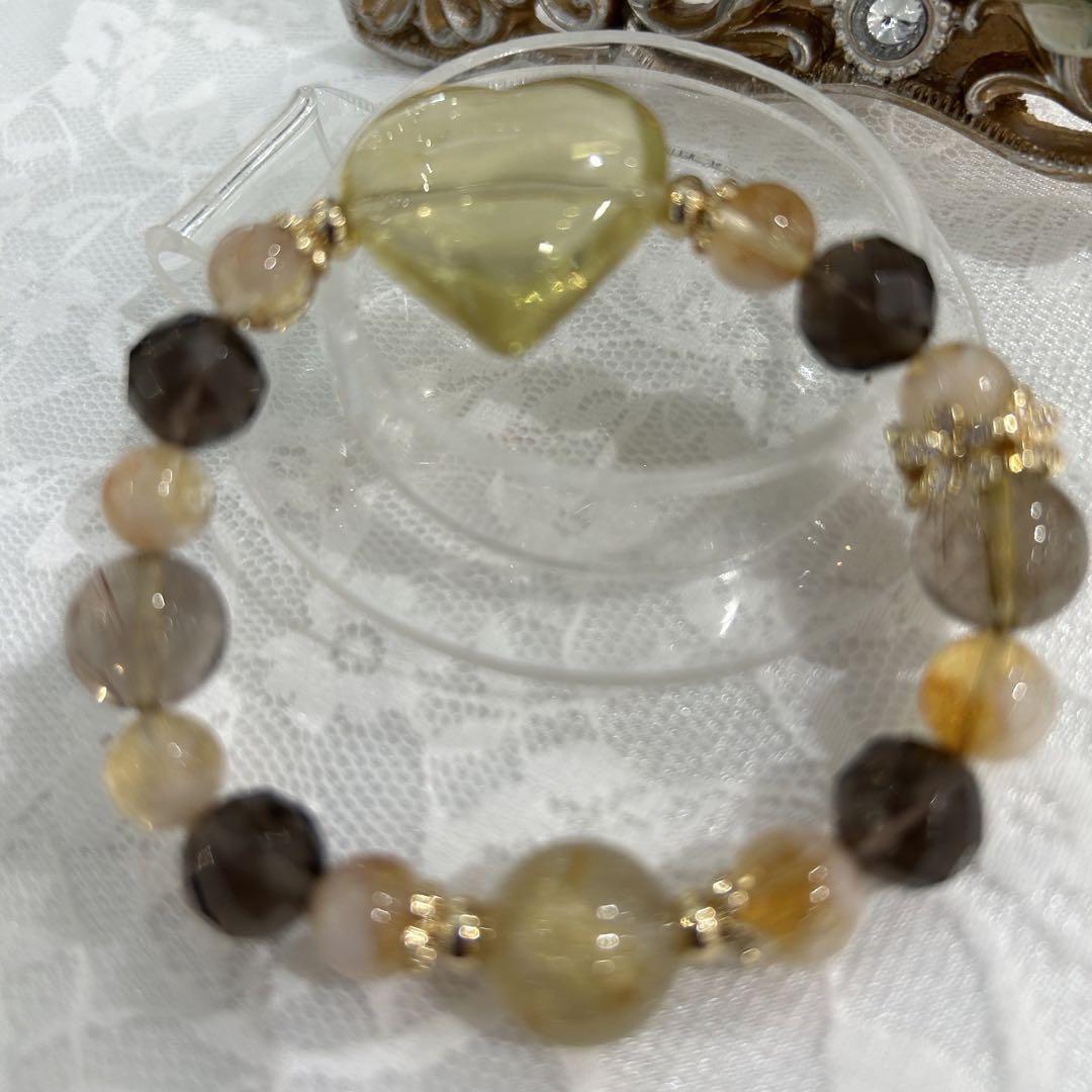 開運✨SALE】eve♡金運✨希少✨タイチンルチル✨ハート♡シトリン♡