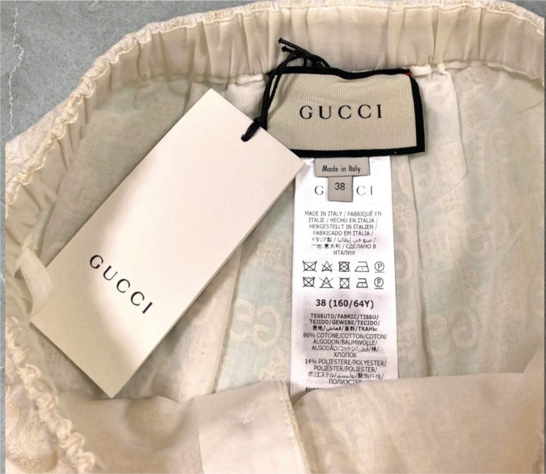 タグ付き　グッチ GUCCI GGエンブロイダリー コットン ショートパンツ