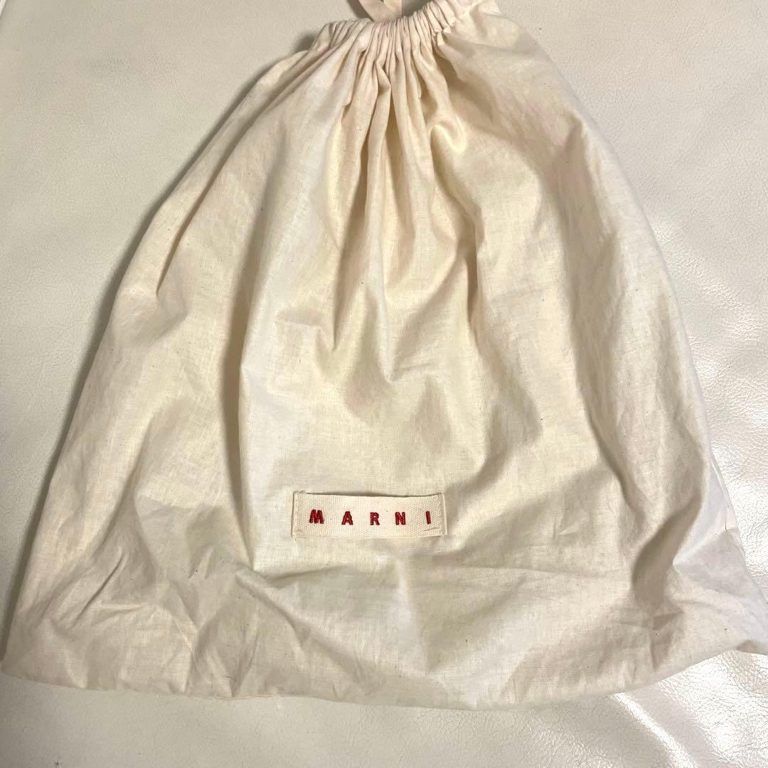 MARNI シャイニーカーフスキン ベージュ/グリーン ショルダー MARNI シャイニーカーフスキン ベージュ/グリーン ショルダー