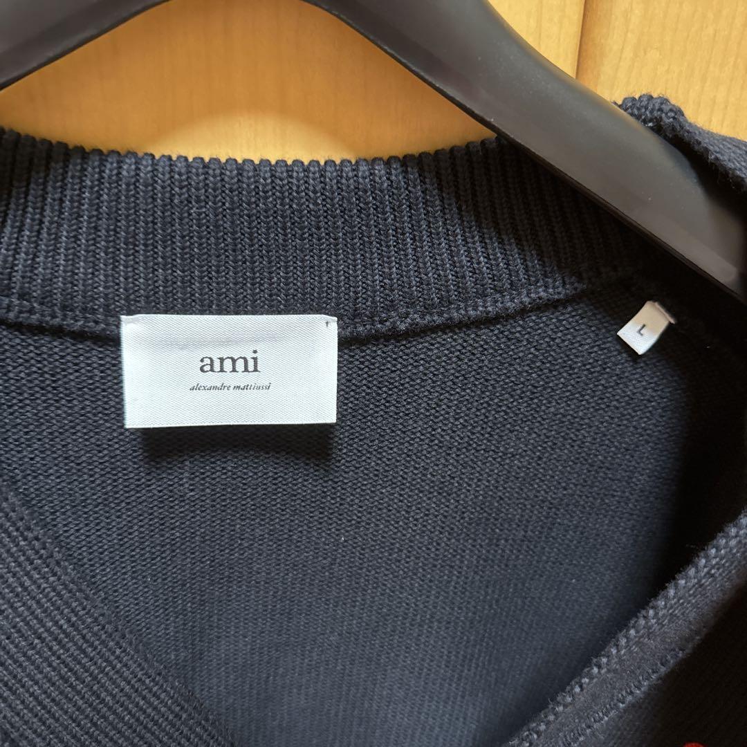 ami カーディガン ハート刺繍