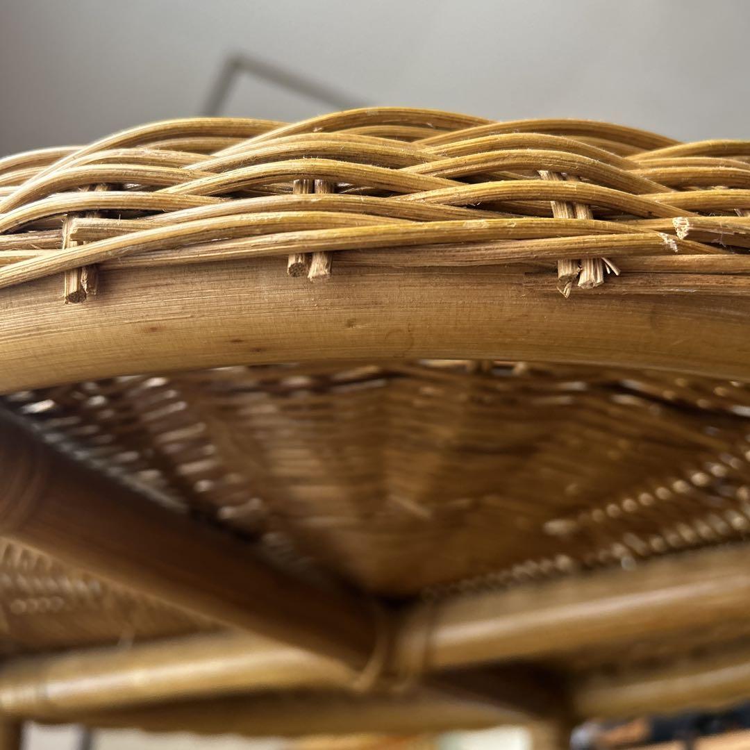 専用‼️tempered ラタン　円形テーブル（ガラス天板）