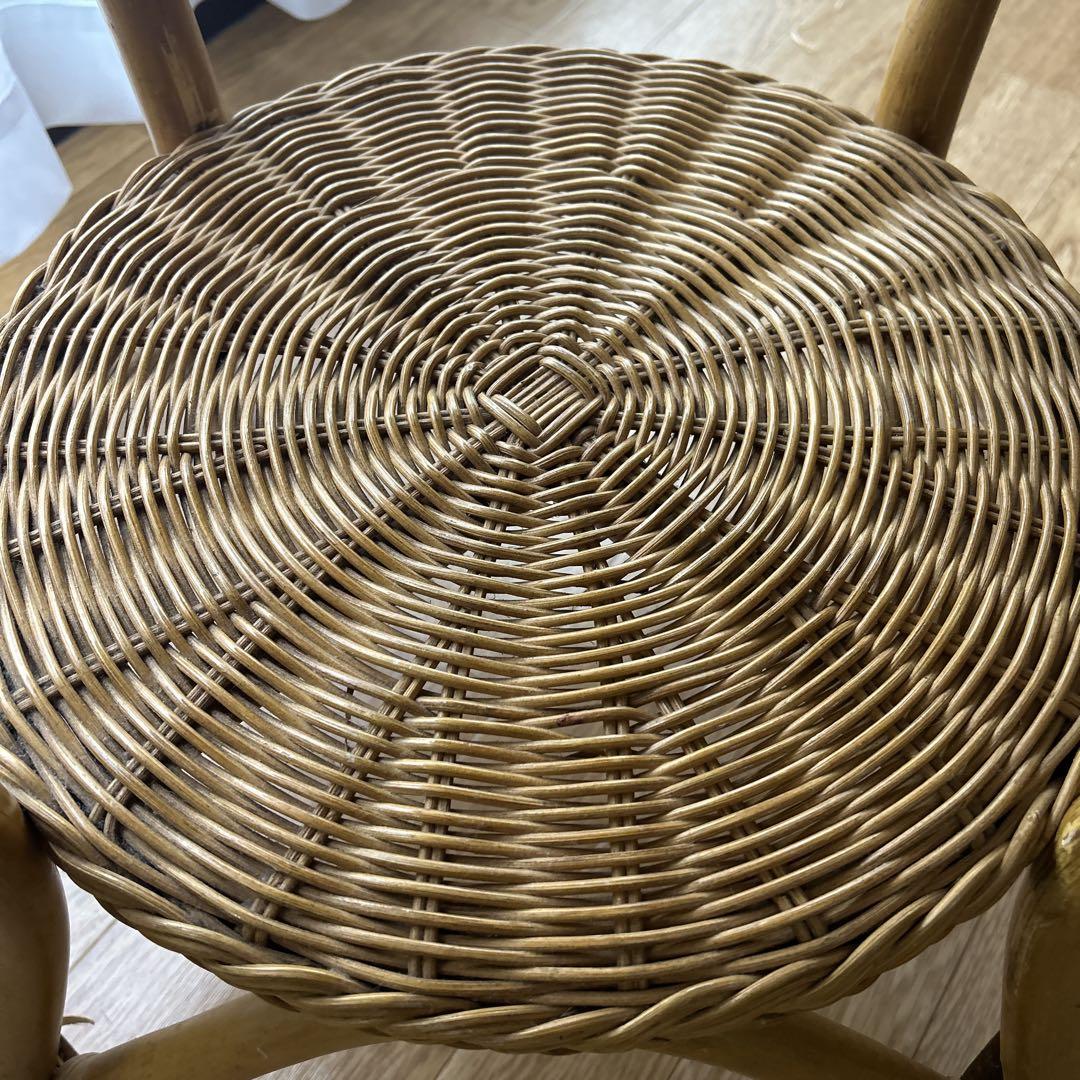 専用‼️tempered ラタン　円形テーブル（ガラス天板）