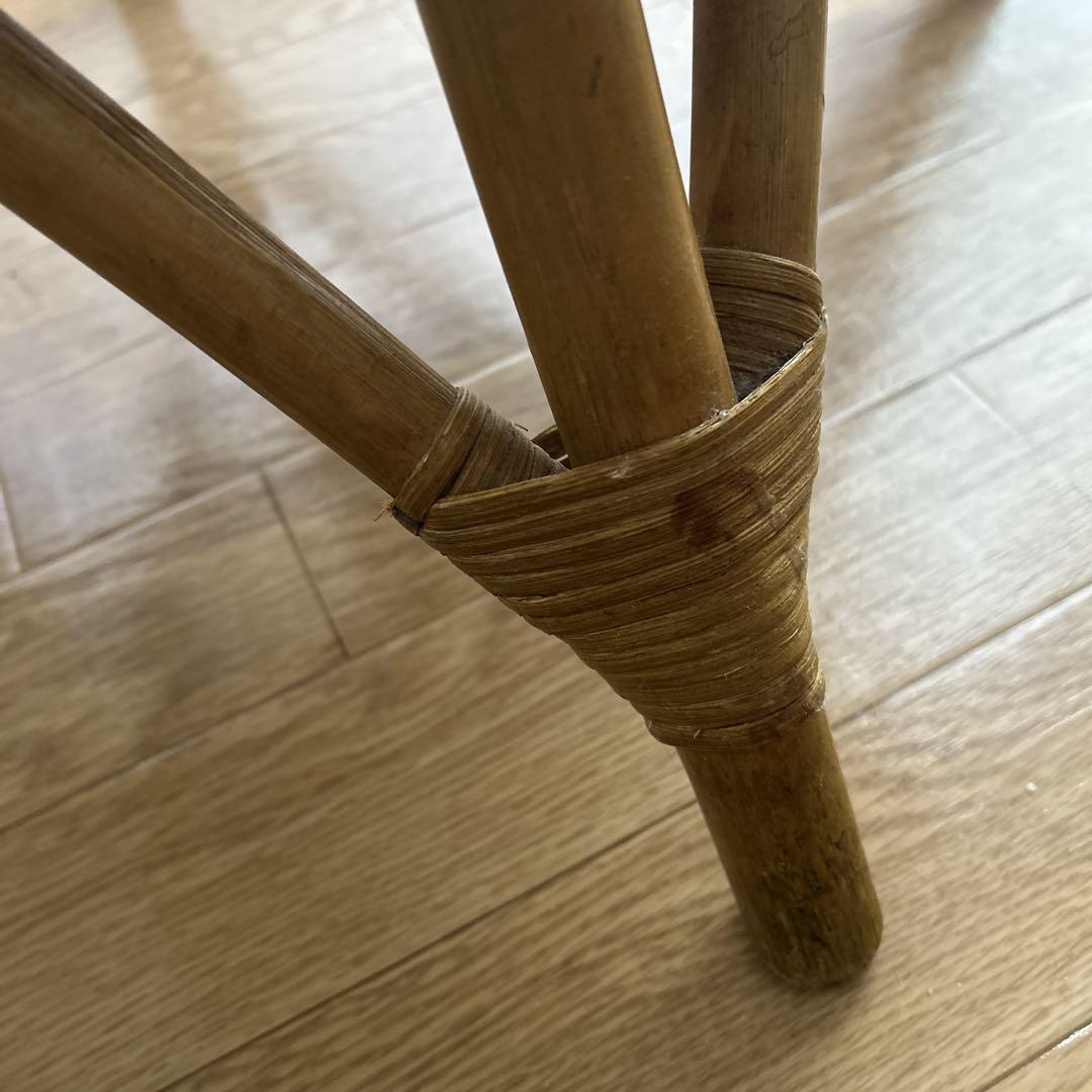 専用‼️tempered ラタン　円形テーブル（ガラス天板）