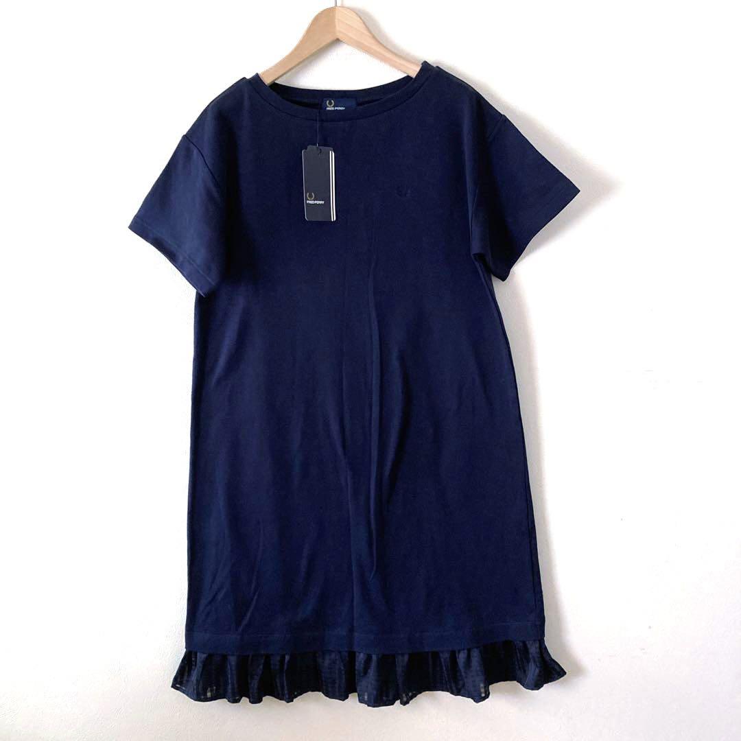 【新品未使用】FRED PERRY フレッドペリー 半袖ワンピース ネイビー