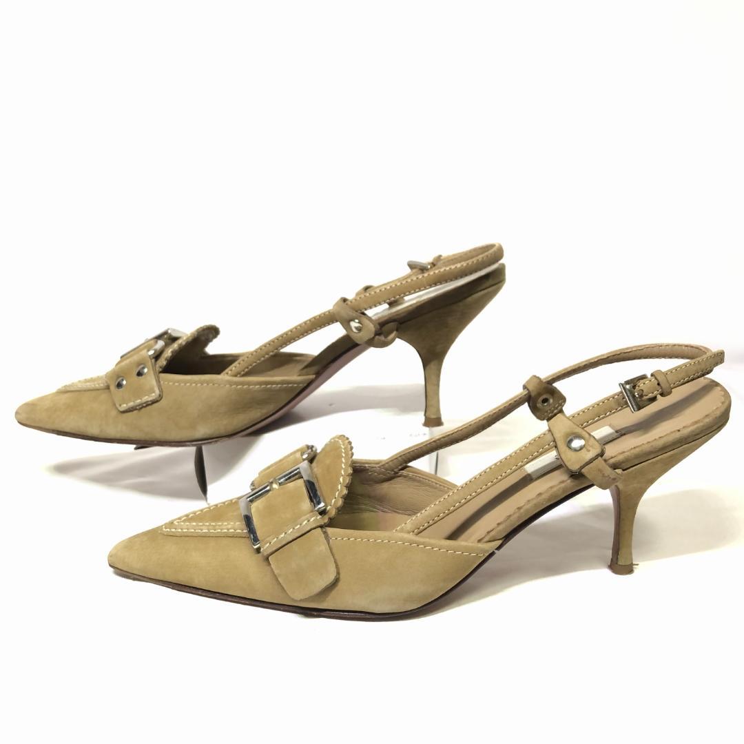 人気定番新作 美品 PRADA パンプス ポインテッドトゥ ピンヒール スリングバック fSxWF-m27398820932 格安高品質
